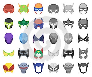 Carnival mask cartoon,mono icons in set collection for design.Mask on the eyes and face vector symbol stock web