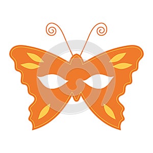 Carnival mask in the form of butterfly. Festive element for holiday.