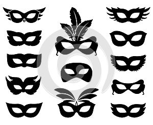 Carnival mask silhouettes