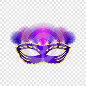 Carnival mask venetian mockup set, realistic style