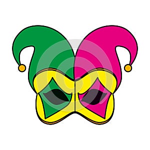 Carnival mask withh arlequin hat