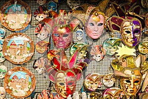 Carnival masks and other souvenirs for sale in Florence