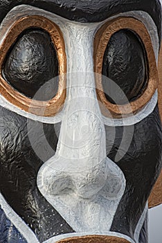 Carnival parade wagon detail african tribal mask