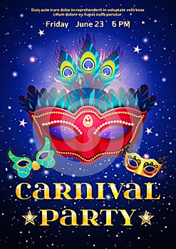 Carnival Party Poster With Date Of Event