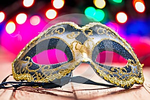 Carnival Party - Venetian Mask With Shiny Streamers- Masquerade Disguise Concept