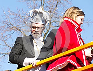 The Carnival Prince of the village of Amby (Maastricht) together with the Youth Princess