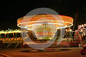 Carnival rides at night