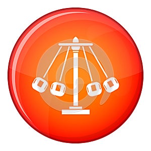 Carnival swing ride icon, flat style