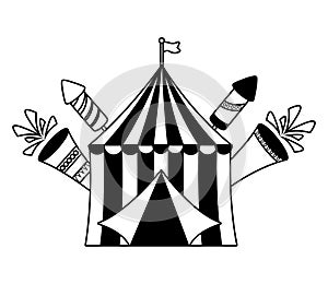 Carnival tent fireworks