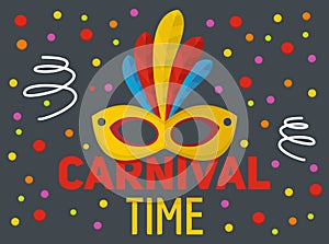 Carnival time logo, flat style