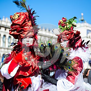 Carnival of Venice. Colorful carnival masks at a traditional festival in Venice, Italy. Beautiful masks