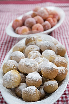 Carnivalesque Italian sweet called castagnole photo