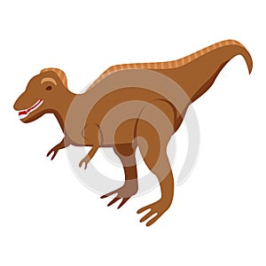 Carnivore dinosaur icon, isometric style