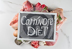 Carnivore protein diet background