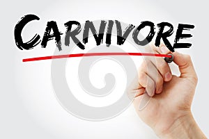 Carnivore text with marker