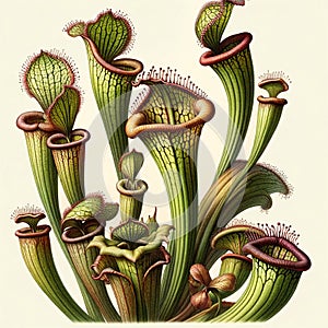 Carnivorous Beauty: AI-Captured Sketch of a Fascinating Plant