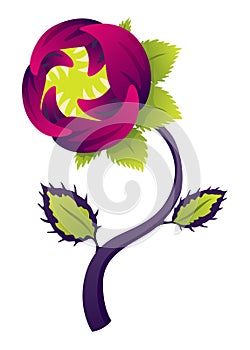 Carnivorous plant. Cartoon flytrap or flower predator. Angry flower monster plant icon. Vector illustration