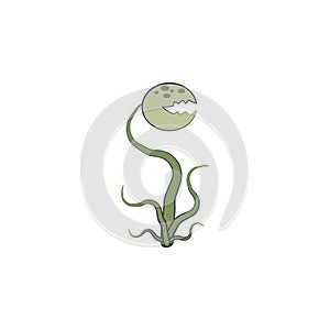 carnivorous plant cartoon icon. Element of Jurassic period icon for mobile concept and web apps. Color cartoon carnivorous plant