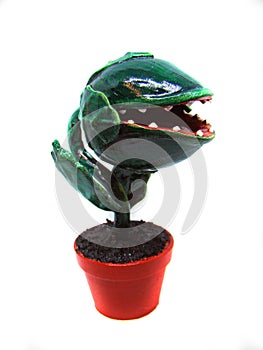 Carnivorous plant plastic figure in a pot