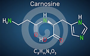 Carnosine dipeptide molecule. It is anticonvulsant, antioxidant, antineoplastic agent, human metabolite. Structural chemical photo