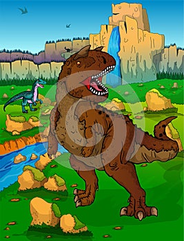 Carnotaur on the background of nature