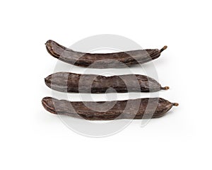 Carob fruit (Ceratonia siliqua) isolated on white background