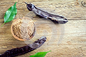 Carob pods and carob powder