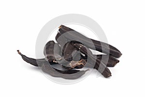 Carob Pods  Ceratonia Siliqua Isolated On White Background