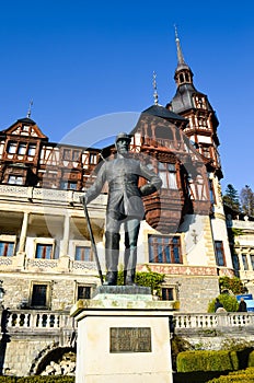 Carol I statue at Peles castle