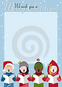 Carol singing merry christmas poster