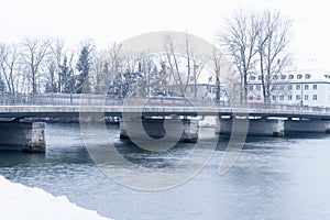 Caroline Bridge in Landsberg am Lech in Winter