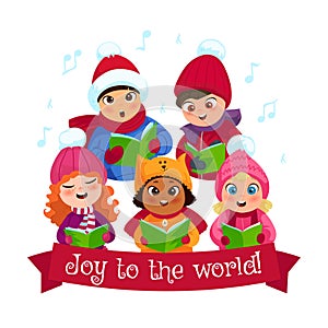 Caroling kids composition