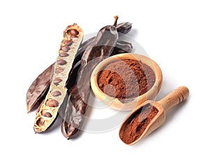 Carop pod with carob powder photo