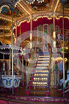 Carousel at the Christmas fair. Carcassonne. France photo
