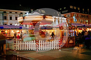 Carousel at the Christmas Market, Vipiteno, Bolzano, Trentino Alto Adige, Italy