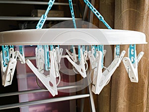 Carousel clothes dryer, plastic drying rack separated
