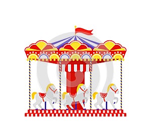 Carousel horse. Merry go round. Vector illustration