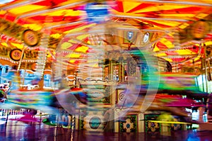 Carousel with horses on a carnival Merry Go Round