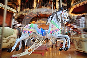 Carousel Horses in Christmas market