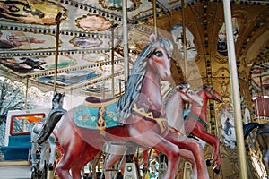 Carousel with horses in Luna Park