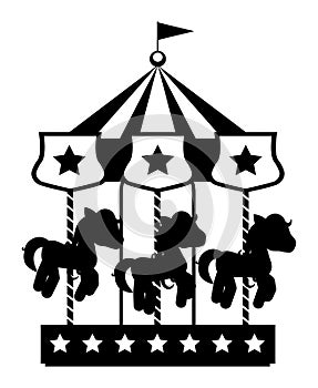 Carousel icon with horses decorated