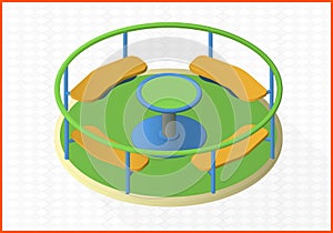 Carousel isometric perspective view flat