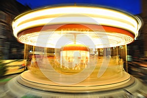 Carousel lights in night