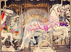 Carousel Merry-go-round Paris horse vintage background