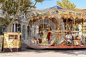 Carousel near the Palais des Papes in Avignon France.