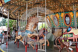 Carousel ride in fairground