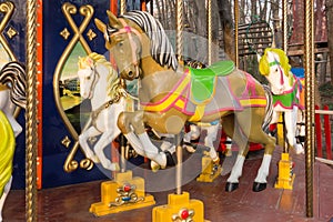 Carousel ride with horses