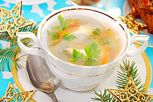 Carp fish soup for christmas