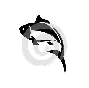 Carp fish vector icon.Vector fish icon