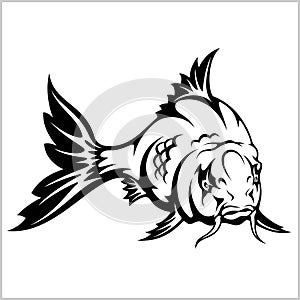 Carp fish, vector illustration isolated